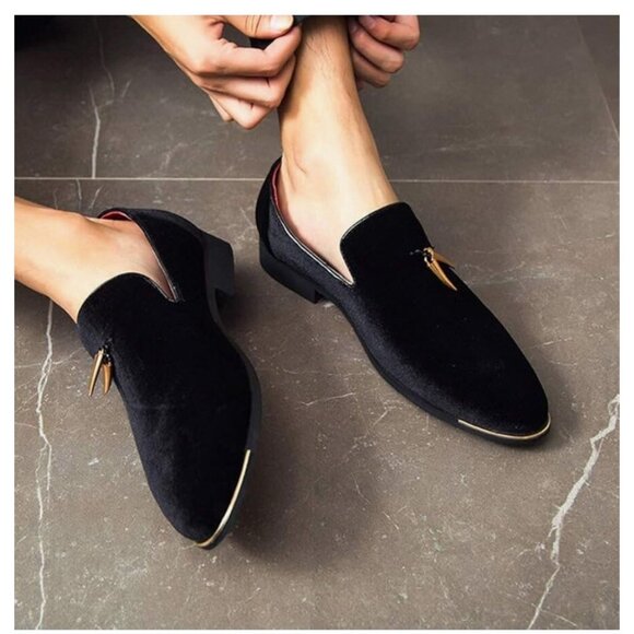 Men\'s Valor Penny Slippers Flats Velvet Loafers Slip-On Dress Shoes size 8.5